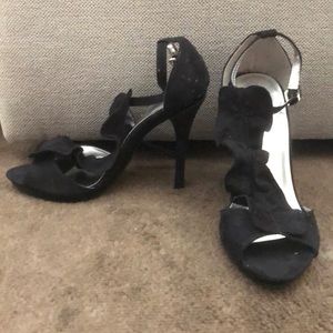 Black strappy heels size 10